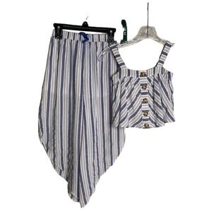 Truly Me by Sara Sara Blue & White Pants & Top Sz 7 Girls